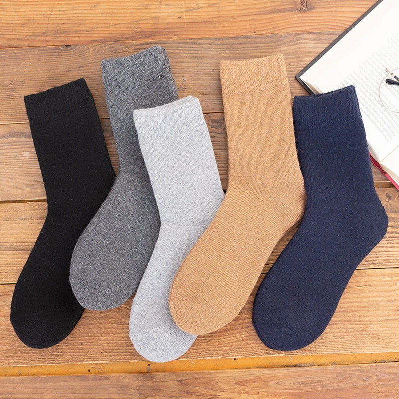 Chaussettes en laine d’hiver gris foncé