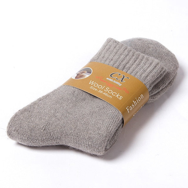 Chaussettes en laine d’hiver gris foncé