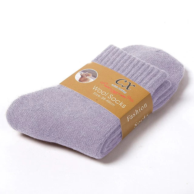 Chaussettes en laine d’hiver gris foncé