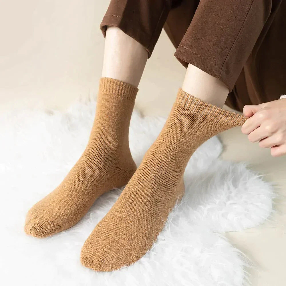 5 paires de chaussettes en laine unisexes d'hiver + 1 gratuite